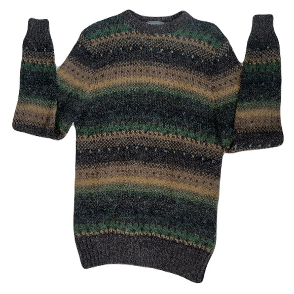 Le Tigre Other - Le Tigre Men's Crewneck Sweater - Green, Brown, Black
